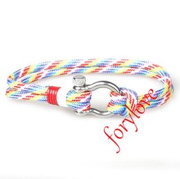 Weave Rope Bracelets Handmade Designer Umbrella Rope Bracelets Women Men Luxury Charm Silver Bracelets Man Bangles Hand-knit269x