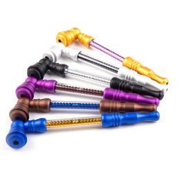 Colourful Long Aluminium Alloy Smoking Tube Handpipe Detachable Glass Philtre Tube With Cover Portable Innovative Design Pipe For Tobacco DHL