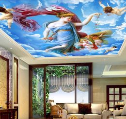 Custom angel 3D Stereo Large ceiling Photo Wallpaper Ceiling Mural Living Room Hotel Non-Woven Ceiling Photo Wall Mural