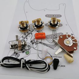 Potenciómetro de condensador de guitarra CTS 250K Kit de cableado de eje de cobre para-STA CDE 716P .022 600V Cap de gota naranja + dibujo de línea de soldadura