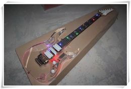 Colorful LED Light Acrylic Body Electric Guitar with Floyd Rose Bridge,Rosewood Fingerboard,can be customized