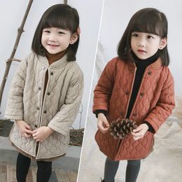 2018 Winter Wear New Boys and Girls Medium Long Jackets Children Cotton Padded Windbreaker Coat Toddler Kids Thickened Clothes