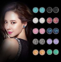 Fashion druzy drusy earrings 12mm stainless steel Geometry faux natural stone resin stud earrings for women jewelry