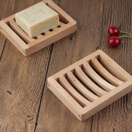 Customised logo wooden soap dish tray holder storage soap rack plate boxes container for bath shower plate bathroom LX8088