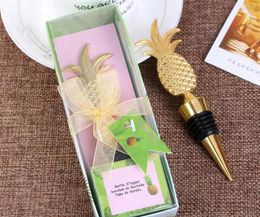 Pineapple Wine Stopper in Gift Boxes Champagne Wine Bottle Stopper Vacuum Sealed Bridal Wedding Party Gift SN3025