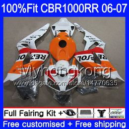 Injection Body Repsol White hot+Tank For HONDA CBR1000 RR CBR 1000 RR 2006 2007 276HM.34 CBR 1000RR 06-07 CBR1000RR 06 07 OEM Fairings kit