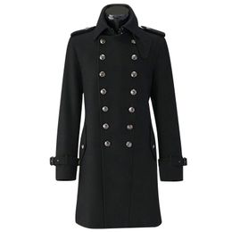 1940-х годов Европа поп зимние мужские ослабесы немецкий военный формы ретро классическая траншея пальто немецкий SS двубортный шерстяной пальто