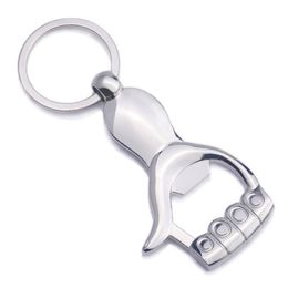 200pcs Metal Keychain Bottle Opener Hand Shape Palm Shaped Key chain Ring Beer Can Openers Keyring Free Shipping