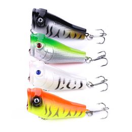 100pcs Popper Wobbler Fishing lure With 8# hooks floating Crankbait Artificial bait Popper Pesca carp pie 5cm 8.5g