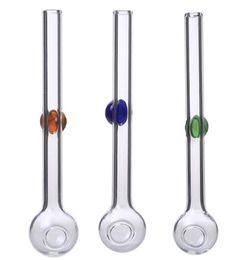 Wholesale 10cm Clear mini glass oil burner pipe cheap glass oil tube pipe with Colourful balance