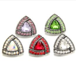 NOOSA Snap Jewellery Triangle Rhinestone Snap Buttons fit DIY 18mm snap button bracelet Necklace Jewellery Christmas Gift