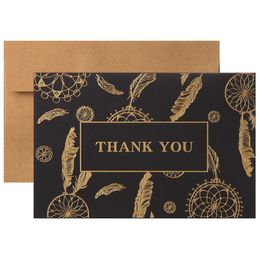 Creative Greeting Card Thank You Card with Envelope Feather Funeral Retro Business Style New Year Holiday