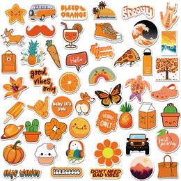 50PCS Mixed Car Stickers Orange Fresh For Skateboard Laptop Fridge Helmet Stickers Pad Bicycle Bike Motorcycle PS4 Notebook Guitar Pvc Decal