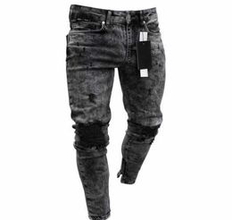 La primavera e l'estate Jeans skinny da uomo nuovi di vendita calda fiocco di neve pantaloni casual Slim con cerniera i jeans da uomo