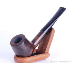 Straight rod long portable pipe solid wood old-fashioned hammer pipe removable filter tobacco fittings