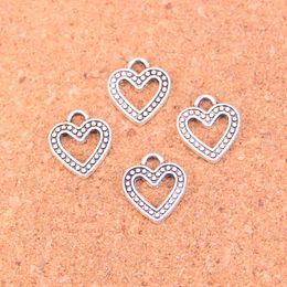 175pcs Charms hollow heart Antique Silver Plated Pendants Making DIY Handmade Tibetan Silver Jewelry 14*13mm