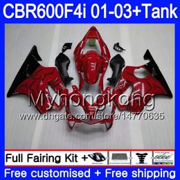 Body +Tank For HONDA CBR 600 F4i CBR 600F4i CBR600FS 600 FS 286HM.7 CBR600F4i Red black glossy 01 02 03 CBR600 F4i 2001 2002 2003 Fairings