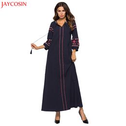 Clothing JAYCOSIN Muslim Womens Printed Velvet Dress Islamic Abaya Jilbab Cocktail Long Maxi Full Dress muslim white Hot Sale z0412