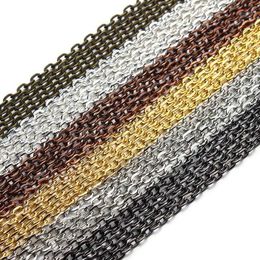 30pieces/lot Rhodium/Silver/Gold/Gunmetal/Antique Bronze Colour Necklace Chains Brass Bulk for DIY Jewellery Making Materials F7121