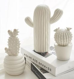 Modern minimalist ceramic cactus potted TV cabinet wine cabinet decoration ornaments creative home living room small furnishings