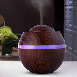 Air Humidifier 500ML New Ultrasonic Aroma Diffuser with Wood Grain 7 Colour Changing LED Night Light Mist Make