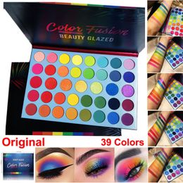 Hot New Makeup Beauty Glazed 39 colors Eyeshadow palette Color Fusion Eye shadow Matte Ultra Shimmer Over the Rainbow palette Pressed Powder