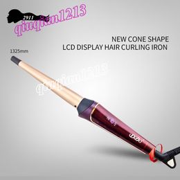 Cone Shape Hair Curling Irons Tourmaline Ceramic Professional Curly Wavy Curler Wand Roller Styling Tools for Salon Travel Individual Use