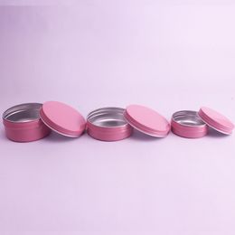 Pink 10g 15g 25g 30g 50g 60g Aluminum Jars Lip Balm Pot Skin Care Cream Eyeshadow Lipgloss Liquid Base Foundation Container Tins