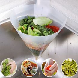 Funnel Drain Basket with Suction Cup Foldable Sink Philtre for Kitchen Food Waste Drain Sorting Garbage Soup Separated Device