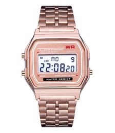 2023 модные ретро винтажные золотые часы мужские электронные цифровые часы со светодиодной подсветкой платье наручные часы Relogio Masculino FYMHM102