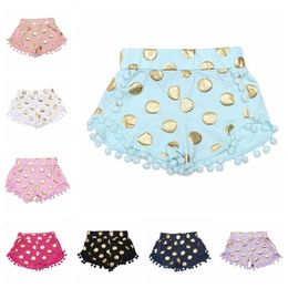 Baby Girls Shorts Kids Dot Pompon Shorts Dance Party Zebra Leopard Print Shorts Summer Tassel Fringe Pants Fashion Boutique Trousers EZYQ267