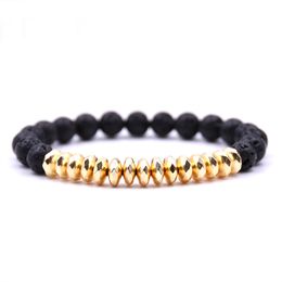 New 8MM Turquoise Natural Black Lava Stone bead Bracelet DIY Aromatherapy Essential Oil Diffuser Bracelet For Women Men