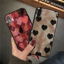 Bling Epoxy TPU case cover for IPHONE XS MAX XR XS 6 7 8 PLUS Love Leopard Grid Peach Pattern 270PCS/LOT