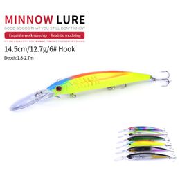 NEWUP 6pcs 14.5cm 12.7g Quality Minnow Pescaria wobblers Fishing Lure 3D Eye Bass Topwater Hard bait crankbait fishing tackle