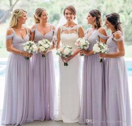 Lavender Bridesmaid Dresses Glamorous New Chiffon Summer Country Garden Formal Wedding Party Guest Maid of Honor Gowns Plus Size Custom Made
