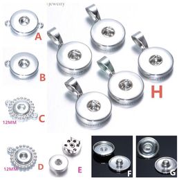 -Viele Stile Metalllegierung 18mm / 12mm Noosa Ingwer Snap Button Base Anhänger Schmuckzubehör Zubehör für DIY Button Armband Halskette