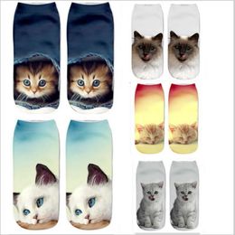 New HOT 3D Printing Women Socks Brand Sock Fashion Unisex Christmas Socks Cat Meias Female Funny Low Ankle Femme Sock Sale