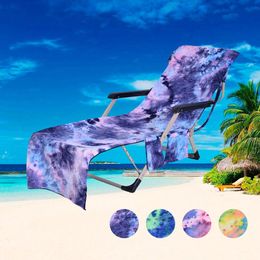 Beach Chair Cover Hot Lounger Mate Beach Towel Single Layer Tie-dye Sunbath Lounger Bed Holiday Garden Beach Chair Cover CCA11689 10pcs