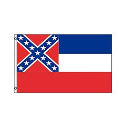 3x5ft 150x90cm Custom American Mississippi State Flag Promotion One /Single Side Digital Printing Flags And Banners