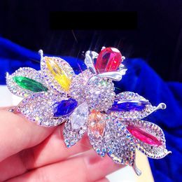 Fashion- Women Cubic Zirconia Hair Jewelry Lotus Hairpins Wedding Bride Charm Hair Accessories Tocado S#TA384