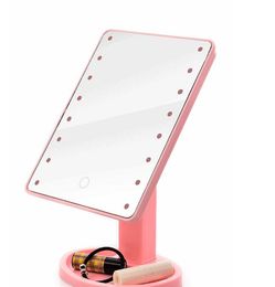 2019 Make Up LED Mirror 360 Degree Rotation Touch Screen Make Up Cosmetic Folding Portable Compact Pocket With 22 LED Light Makeup Mirror