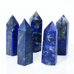 2020 Free Shipping Natural Blue Lapis Lazuli Crystal Point Wand Tower Single Point Crystal Obelisk Healing Crystal Gemstone Decoration