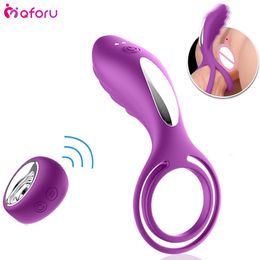 Delay Ejaculation Ring Vibrators For Men Vibrating Penis Cock Massage Rings Double Penetration G Spot Stimulator For Woman J190629