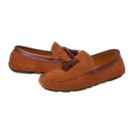 Hot Sale-Men tassel shoes cow suede loafer big size car shoes oxford loafer wearproof light weight shoes for daily zy628