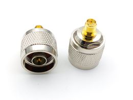 2PCS high quality Copper N Type Male Plug to RP SMA Female Plug Coaxial Adapter