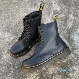 2019 Women Boots Dr Martin Boots Split Leather Shoes High Top Motorcycle Autumn Winter Shoe Woman Snow Boots ST50,Fur Black,40