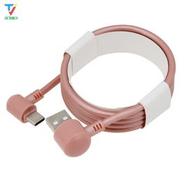 500pcs/lot F Cardboard Packing Round 2side 90Degree elbow data cable micro 5pin usb/Type-C USB C cable Date for Sumsung HTC xiaomi