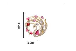 Wholesale-Multi color Crystal Rhinestone Brooch Pin Luxury Designer Peacock Animal Brooches for Women Wedding Jewelry Accessories