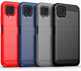 Carbon Fibre Texture Slim Armour Brushed TPU CASE COVER FOR Huawei Nova 6 SE Honour V30 PRO P Smart 2020 280PCS/LOT