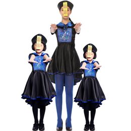 new Halloween Fancy Children Boys women Chinese Traditional Zombie Cosplay Costumes Vampire Qing Dynasty Tang Suit Gown Performance